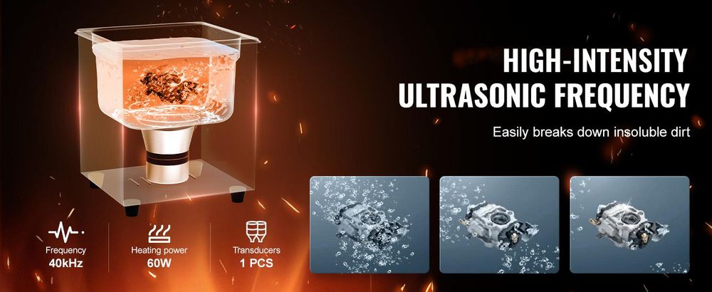 VEVOR 2 L Ultraschallreiniger mit Heiztimer für professionelle Reinigung