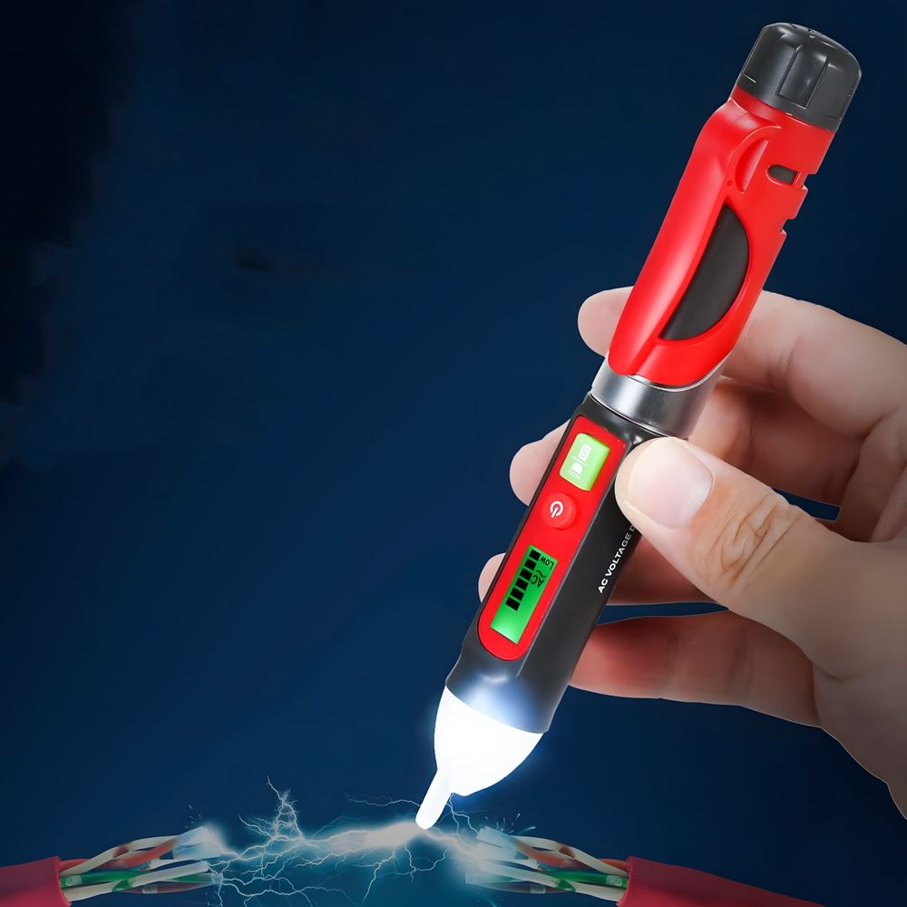 Berührungsloser Spannungsprüfer, Multimeter, LED-Anzeige, AC DC Spannungsmesser, Automatiktaschenlampe, Dectetor, Sensor 12-1000V Retoo