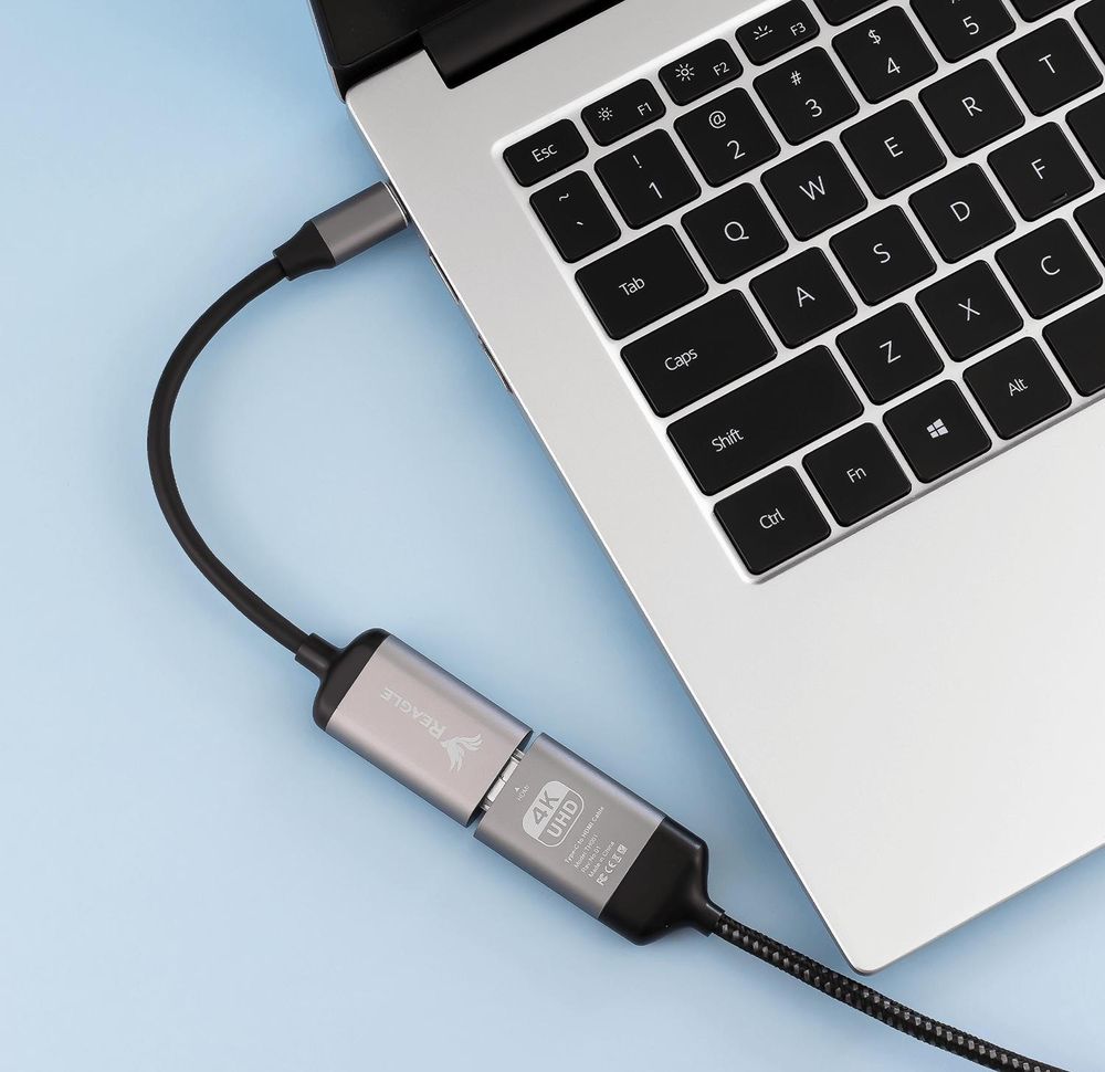 REAGLE Adapter USB Typ C Stecker auf HDMI 4K 60Hz Buchse Kompatibler Monitor, Computer, Tablet, Mac USB C MHL IPHONE SAMSUNG