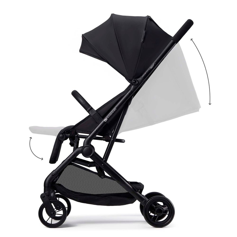 Kinderkraft INDY 3 Buggy - Ab der Geburt bis 15 kg - Leichter und kompakter - Einhändiges Zusammenklappen - Schwarz
