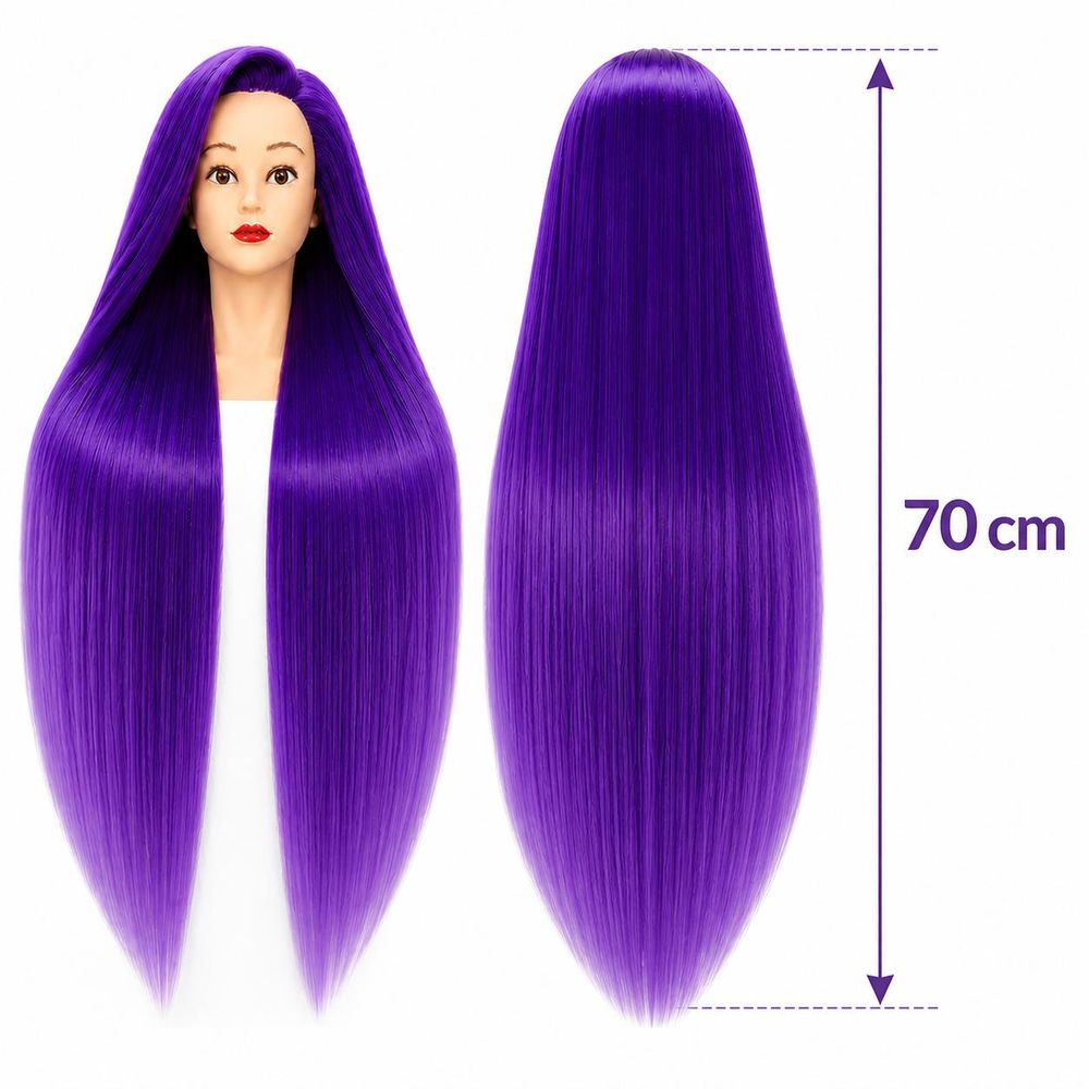 Tête à coiffer d'apprentissage 70 cm Iza avec cheveux thermiques + Trépied