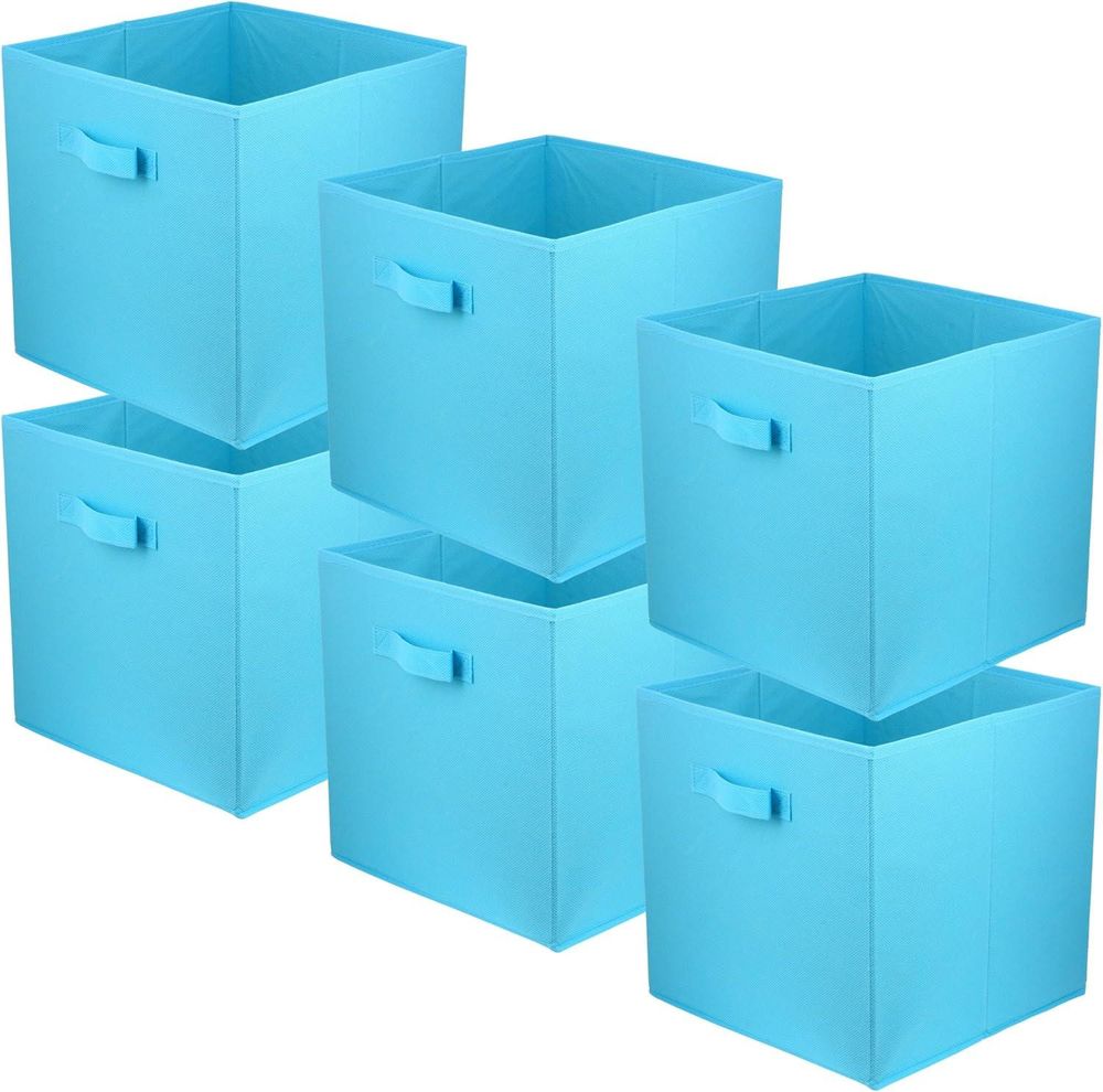 Lavita Storage Box | faltbare Aufbewahrung Boxen 31 x 31 x 31 cm | Schubladen-Organizer Box| Ordnungssysteme für Kleidung | Kleideraufbewahrung & Organisation | Türkis | 6 stück