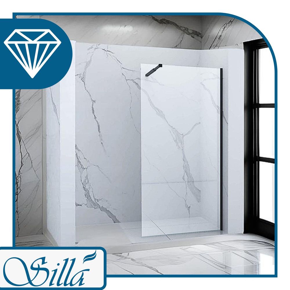 Duschwand, Walk in Dusche, Duschabtrennungen, Dusche, Schwarz, Silla