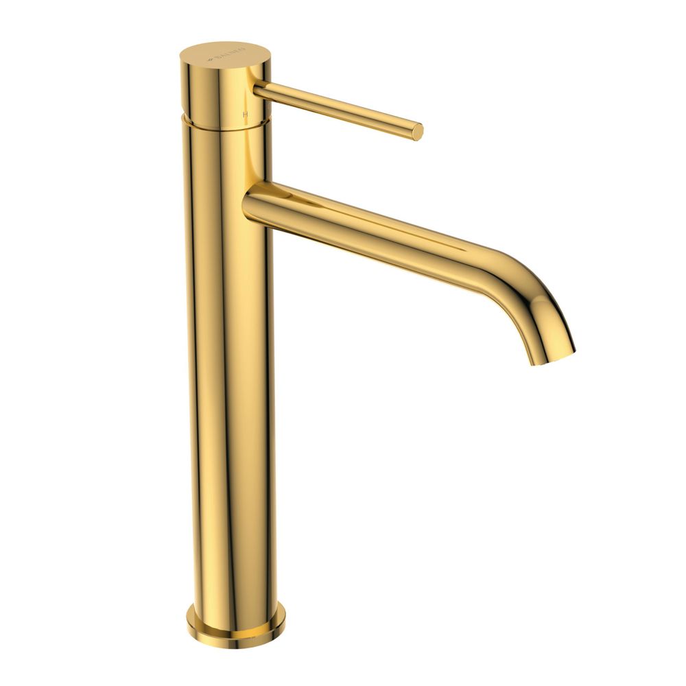 Moderne Waschtischarmatur in gold für Badezimmer mit Einhebelbedienung