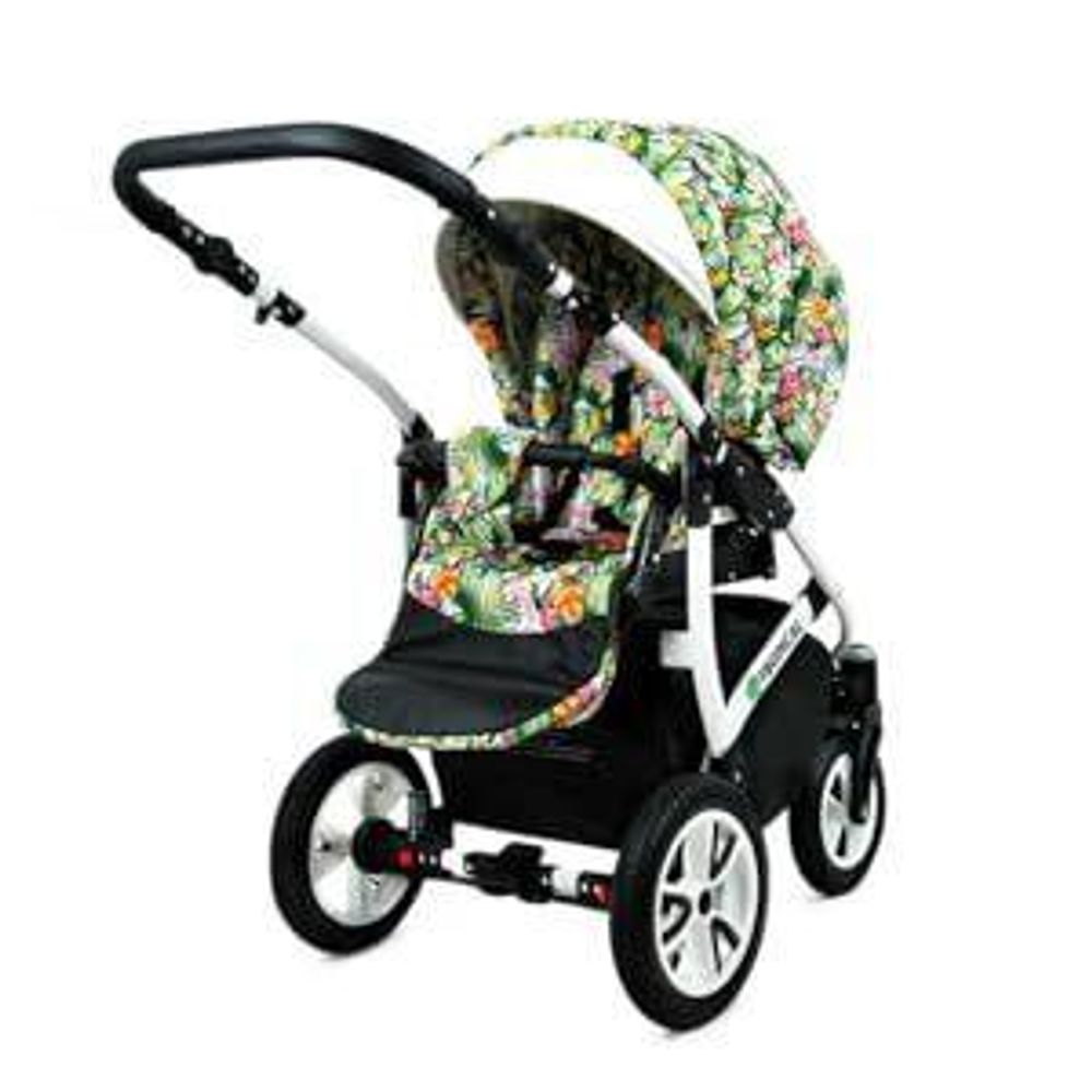 BabyLux® Tropical | Kocárek 3v1 Set | Hibiscus | Kocárek Kombi | Kocárkový set | Kocárek pro deti