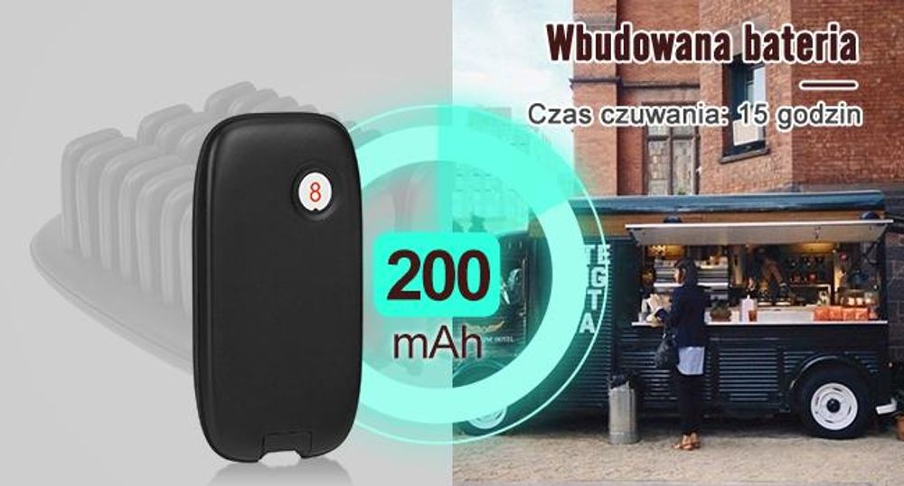 System przywoławczy Retekess TD175P dla restauracji, 30 przywoławców, zasięg 800 m, 7 trybów wywołania, przywoławce do stref gastronomicznych, kawiarni, barów, lokali gastronomicznych, krótkofalówki