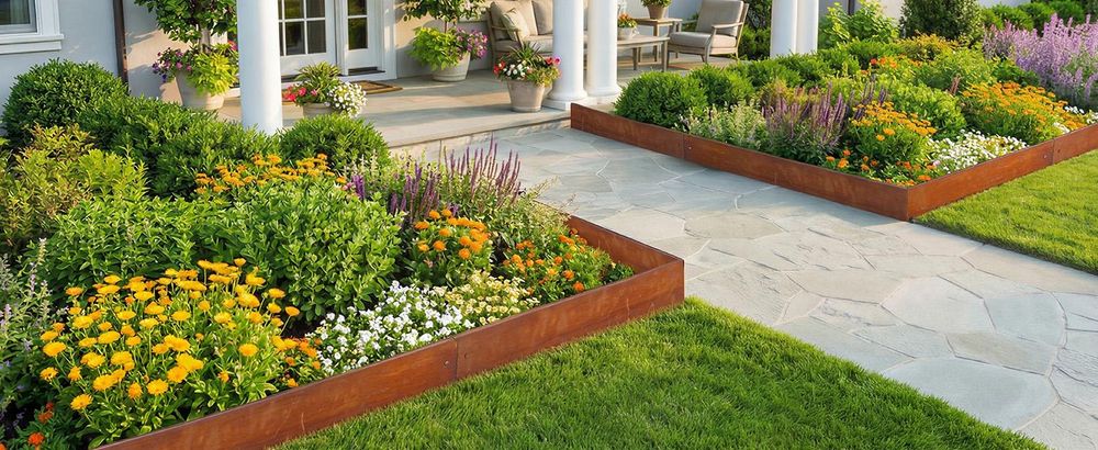 VEVOR Rasenkante, 6er-Pack, 1016x152 mm, Cortenstahl Beeteinfassung mit 8 Verbindungsplatten, Biegsame Beetbegrenzung, Rasenbleche, Mähkante Metall Gartenpalisade für Blumenbeete, Gartenwege