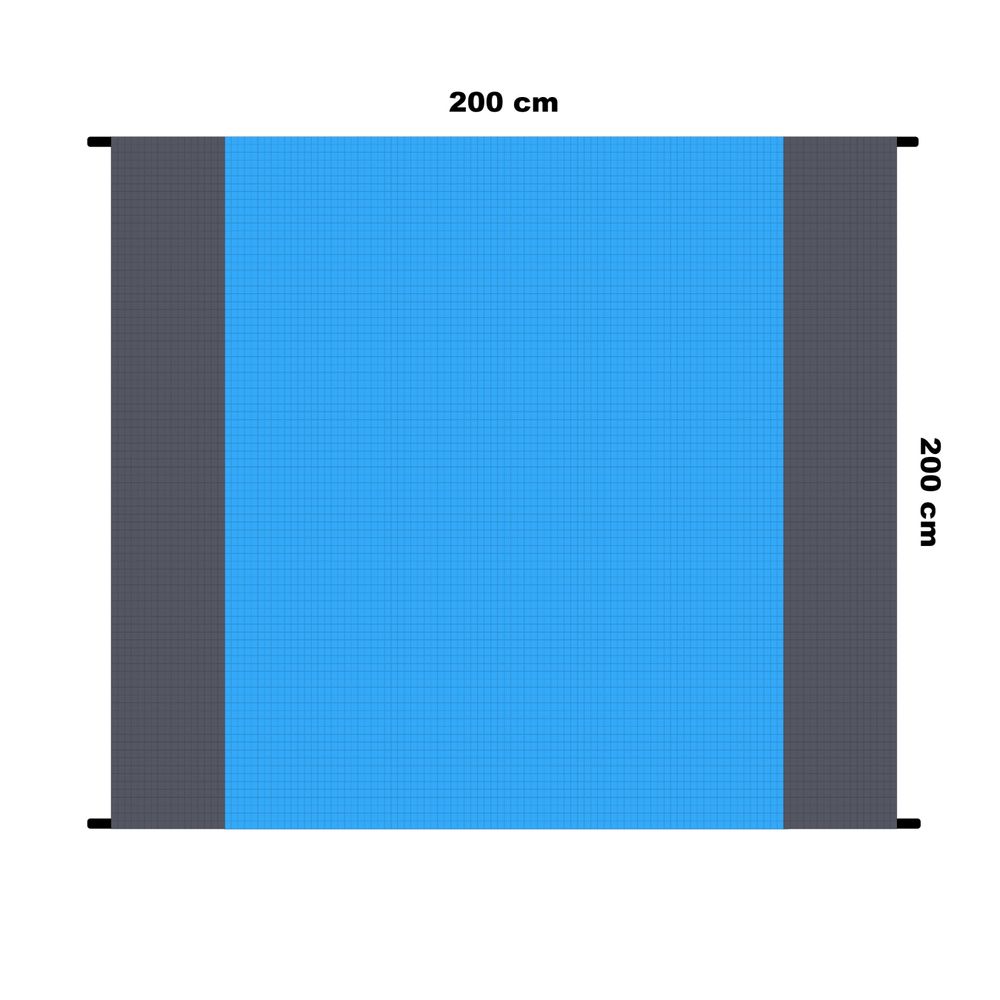 Stranddecke 200 x 200 2-6 Personen Wasserdichte Picknickdecke Sandabweisende Campingdecke XXL Ultraleicht Kompakt Nylon Matte Marine Grau Retoo