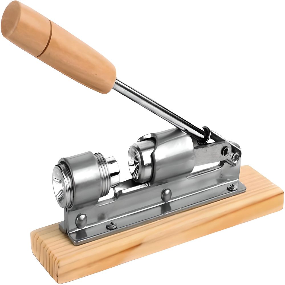 Nussknacker Nussöffner aus Edelstahl und Holz Nüsse Nut Cracker Schraubgewinde Knacker Cracker Haselnussknacker Nuss Nussschraube Silber Retoo