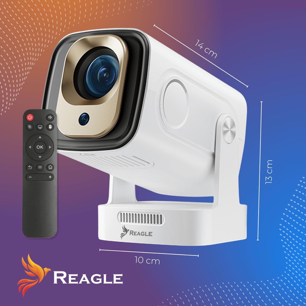 MINI TRAGBARER PROJEKTOR ROTIERENDE LED 4K FULL HD ANDROID 14 SMART WIFI, 180°, Wifi6 Bluetooth