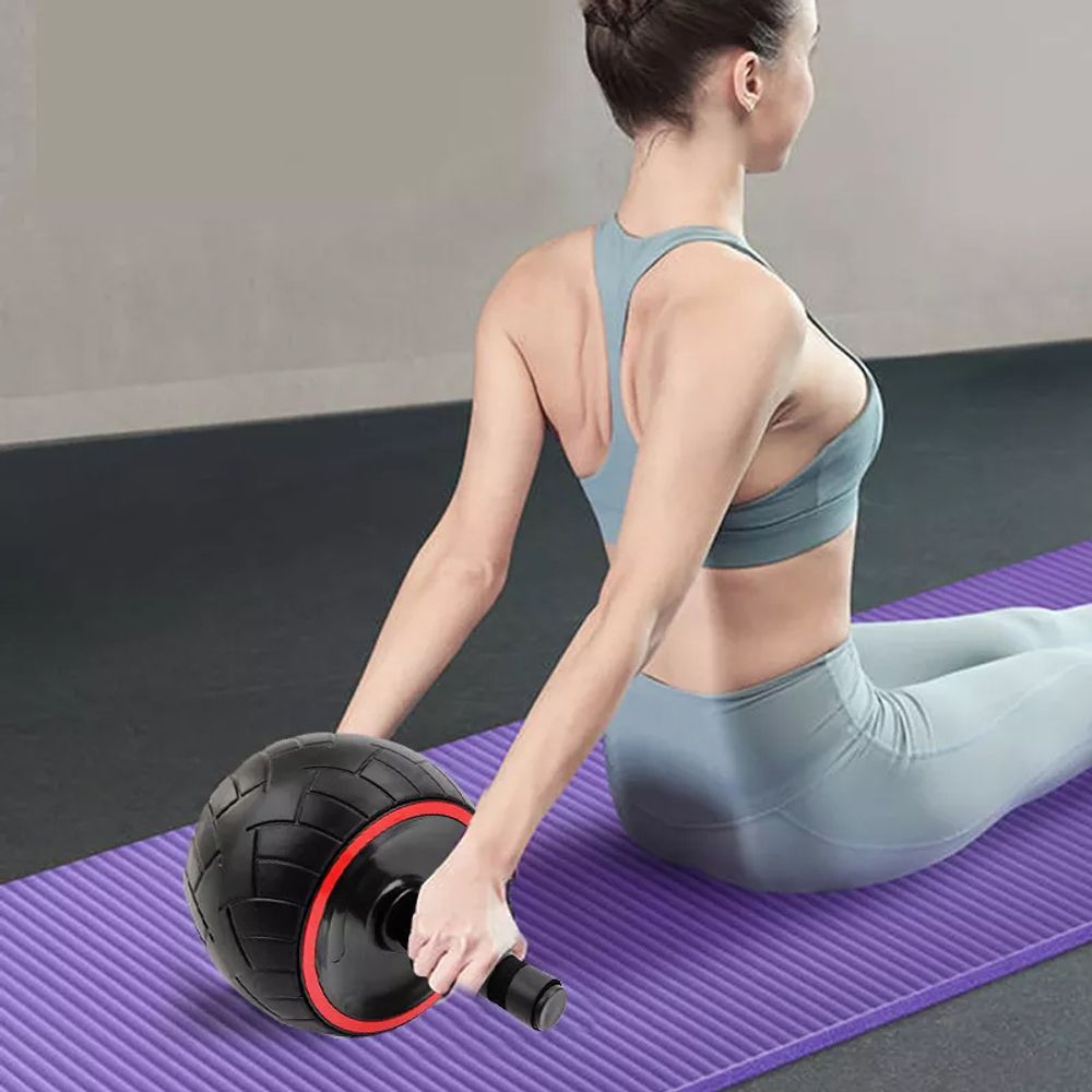 AB Roller Bauchtrainer Bauchmuskeltrainer Premium Bauch Trainer Wheel Bauchrolle Fitness Bauchroller Bauchmuskelrad Rücken Griffen Sporttrend Retoo