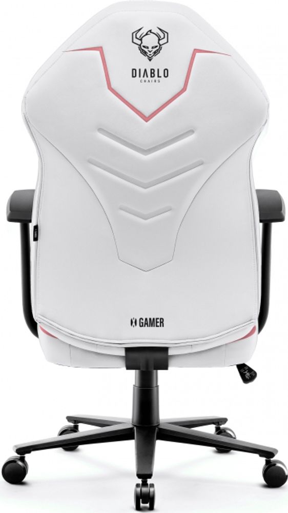 Diablo X-Ray Gaming Stuhl Bürostuhl Kinderstuhl Schreibtischstuhl 2D Armlehnen Ergonomisch Kunstleder Wippfunktion Farbe: Weiß-schwarz, Größe King