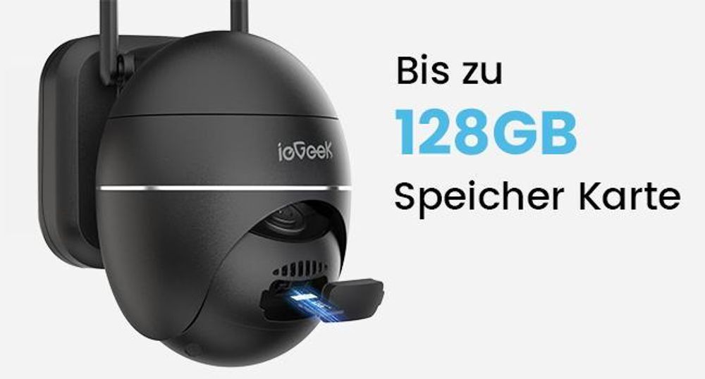ieGeek 2K Solar Überwachungskamera Außen, 355° PTZ IP Kamera Wlan Farbnachtsicht