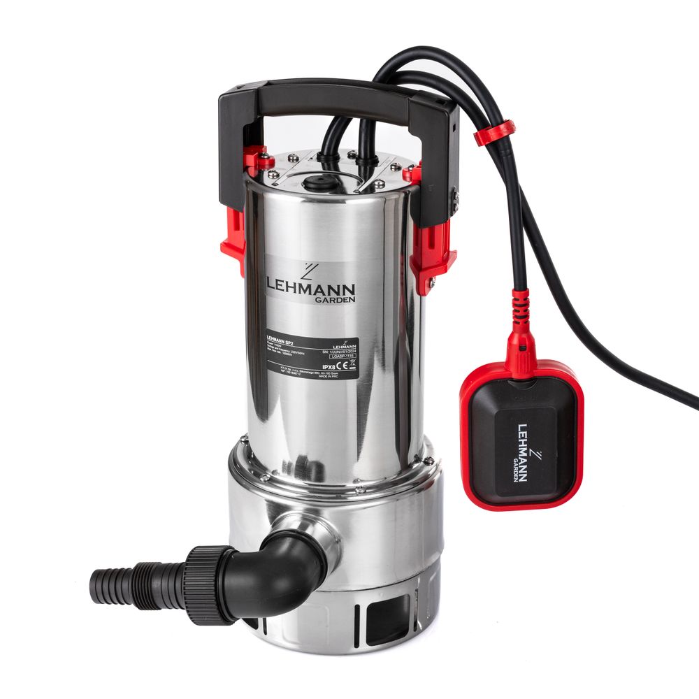 LEHMANN Tauchpumpe mit Integriertem Schwimmer für Schmutz und Reinwasser, 1100W, 16500 l/h Fördermenge, Ø35 mm Partikel