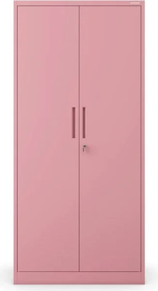 Aktenschrank Büroschrank Metallschrank Stahlschrank Werkzeugschrank Stahlblech Pulverbeschichtet Flügeltürschrank Abschließbar 195 cm x 90 cm x 40 cm Farbe: Rosa