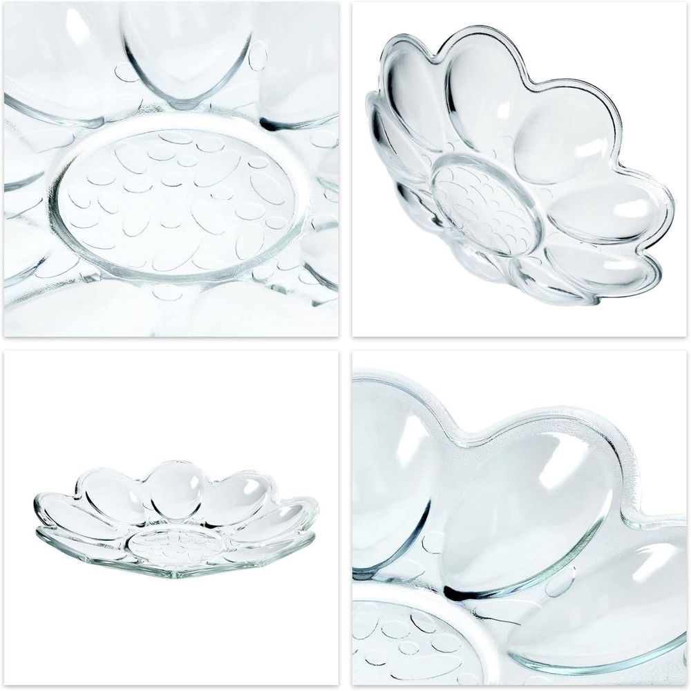 KADAX Eierteller "Ferry", aus Glas, Teller für Eier, Eierplatte, Eierbecher, 21 cm, Transparent, 2 Stück