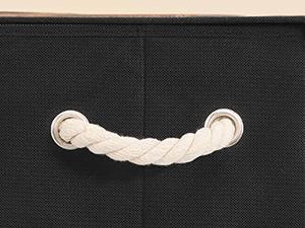 SONGMICS Aufbewahrungsbox 3er Set mit Deckel, Faltbare und Stapelbare Stoffboxen, 38 x 25 x 25 cm, Schwarz