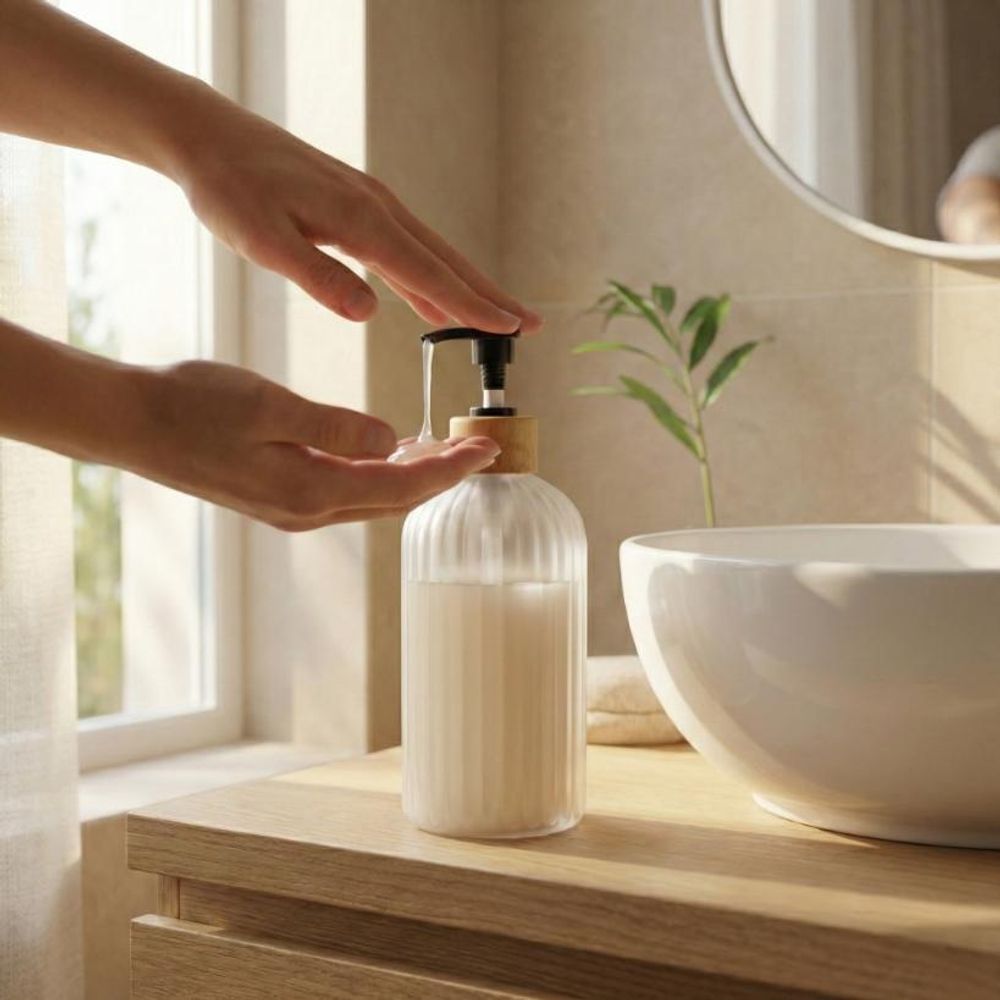WELLHAUS Seifenspender/Shampooflasche 500ml,  Transparent, Matt