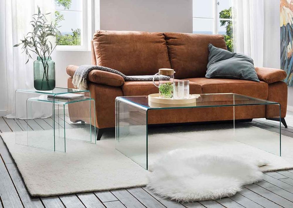 freiraum Beistelltisch 7/107 – Couchtisch-Set aus Klarglas mit zeitlosem Design