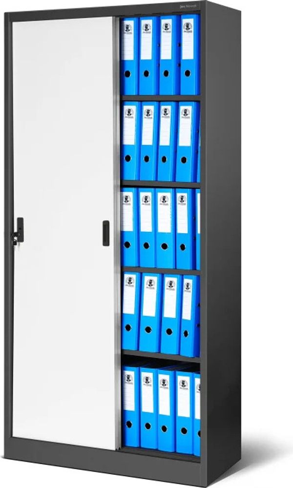 Aktenschrank Büroschrank Stahlschrank anthrazit-weiß  185x90x40