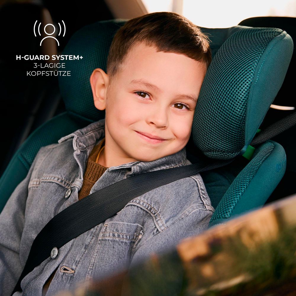 Kinderkraft XRIDER 2 i-Size - Autositz 40-150 cm - RWF bis 21 kg - 360° drehbar - SPS+, H-GUARD+ Systeme - 8 Liegepositionen - Memory-Schaum - Grün