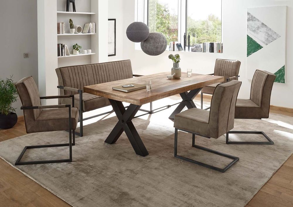 2er Set Stolkom LINDA Stuhl Metall/Mikrofaserstoff