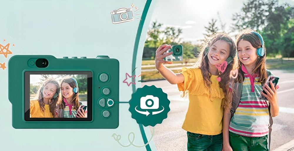 Digitale Kinderkamera 40Mp Selfie-Kamera Spiele + 32Gb Karte