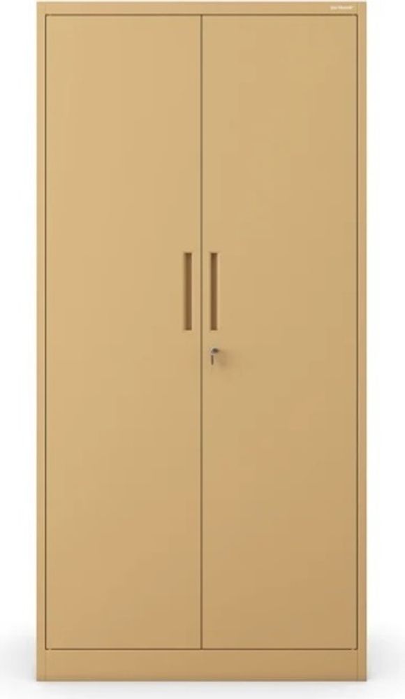 Büroschrank C001 Aktenschrank Lagerschrank Mehrzweckschrank Metallschrank 4 Fachböden Pulverbeschichtung Stahlblech 185 cm x 90 cm x 40 cm, Farbe : Beige