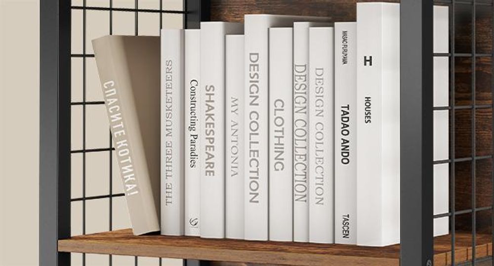 VASAGLE Bücherregal, Büroregal, Küchenregal, Standregal mit 6Ablagen, 4 S-Haken, 30 x 40 x 175,6 cm, für Büro, Wohnzimmer, Arbeitszimmer
