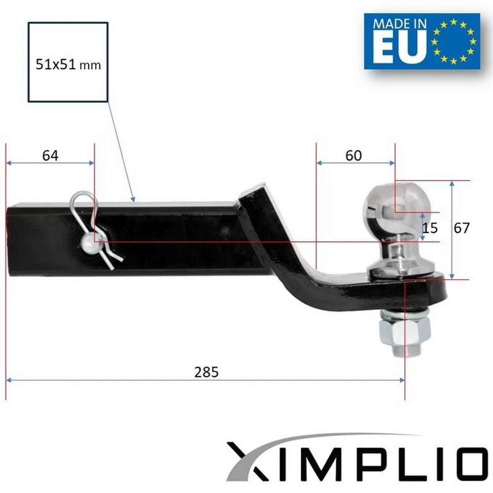 Anhängerkupplung Einschub Adapter +15mm für 2 Zoll Receiver für Linhai UTV 700