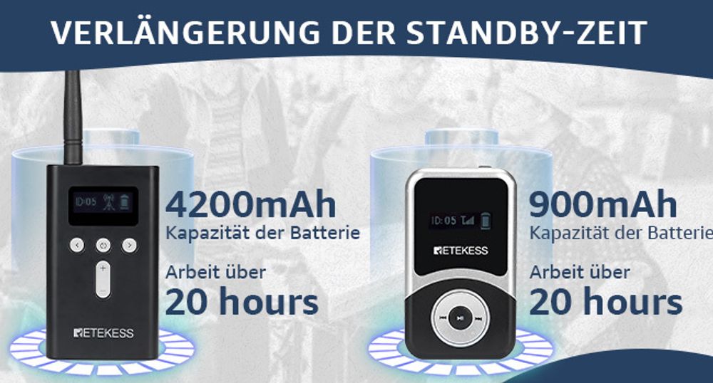 Retekess T130S Drahtloses Touristenführungssystem, 49-Kanal-Audio-Dolmetschersystem, 100M Drahtloses Erklärungssystem für Reisebüros, Fabrik, Konferenz, Hochschule, Schulung