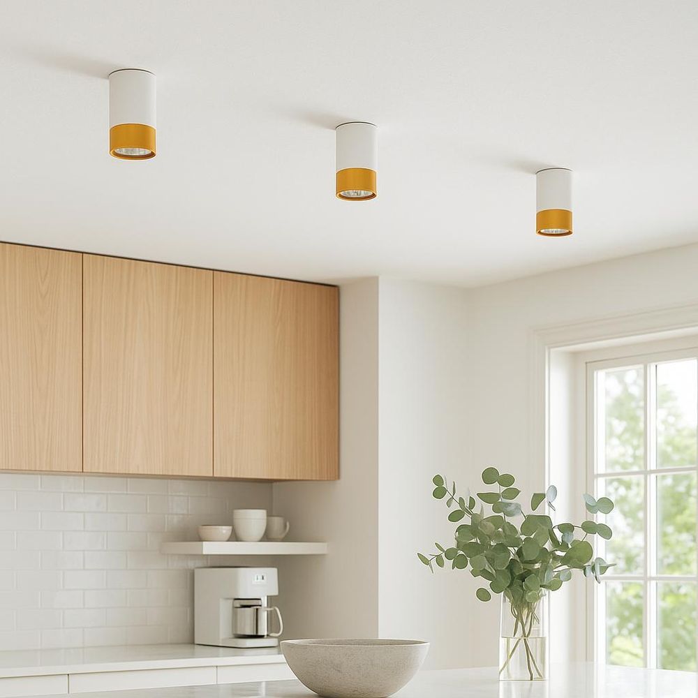 MasterLED GU10 Deckenstrahler Klemens LED Spot Weiß Gold Aluminium Innenbereich