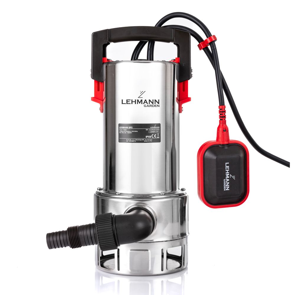 LEHMANN Tauchpumpe mit Integriertem Schwimmer für Schmutz und Reinwasser, 1100W, 16500 l/h Fördermenge, Ø35 mm Partikel