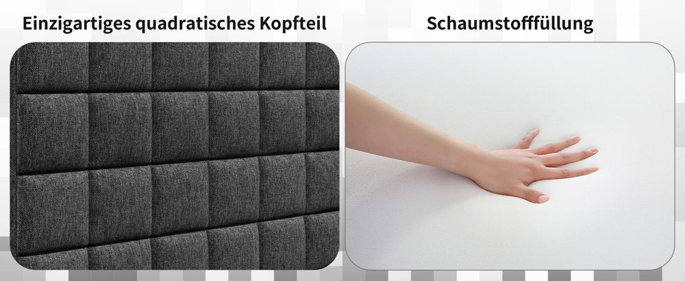 okwish Daybett, Jugendbett Kinderbett Tagesbett, Ausziehbett Sofabett 90 x 200cm,t mit quadratischer Rückenlehne,(ausziehbar auf 180 Queensize), 2 Schubladen, ohne Matratze,Grau