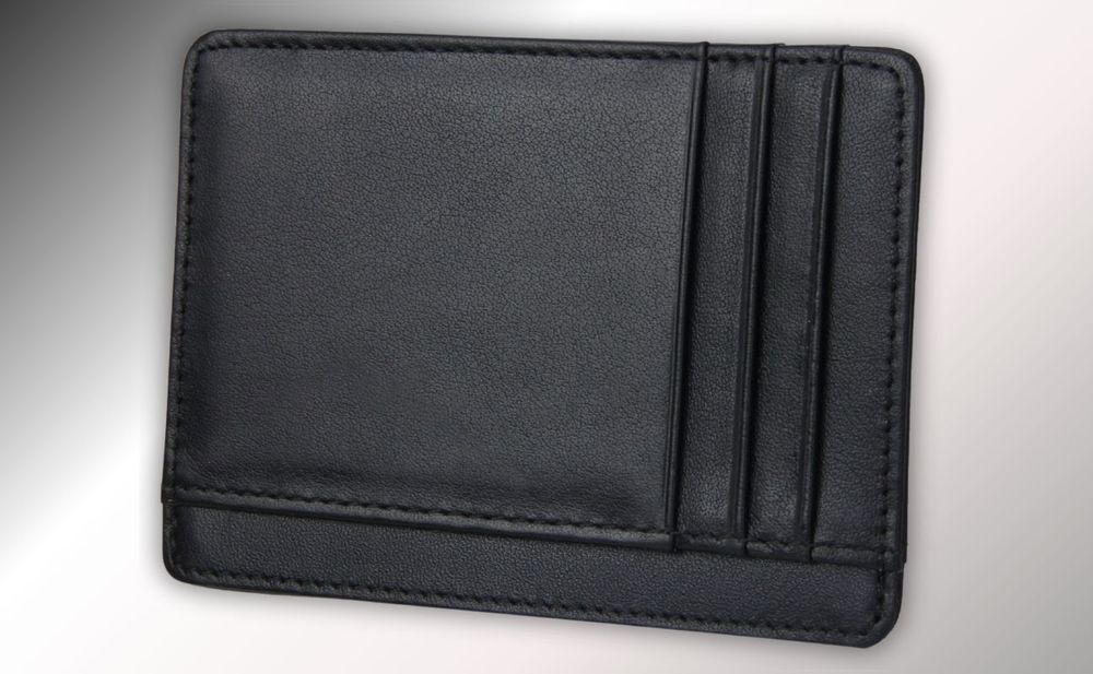 Frentree® Kartenetui aus Leder, minimalistisches Portemonnaie mit RFID Schutz und Sichtfenster, für EC Karten und Geldscheine, schlanke Geldbörse