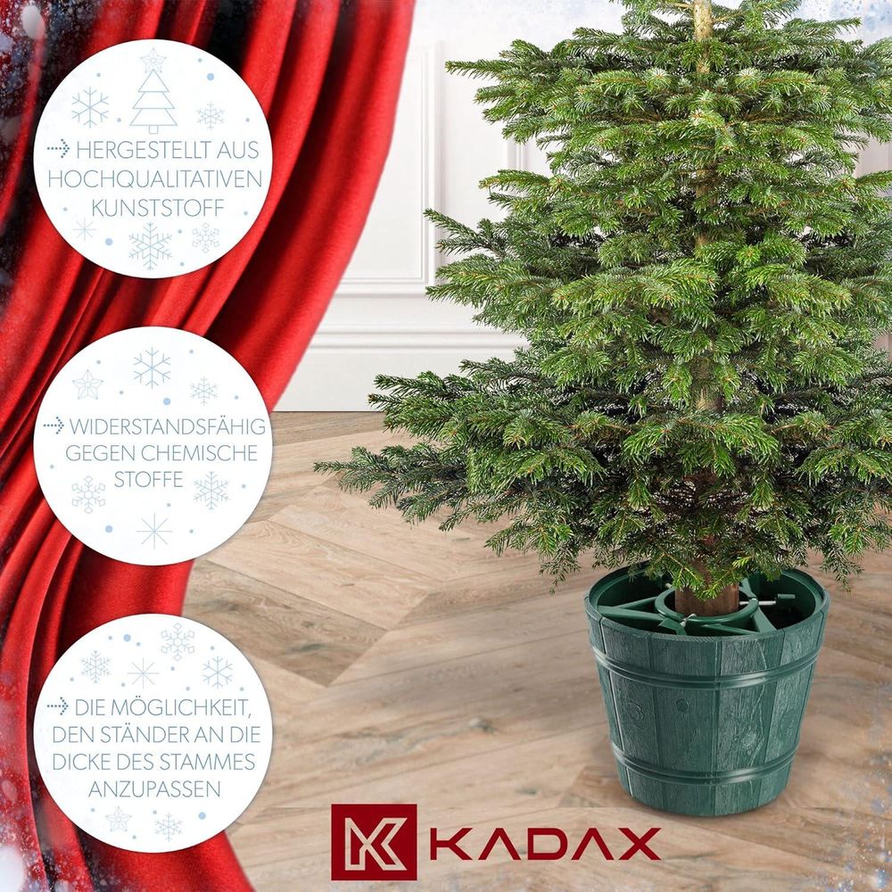 KADAX Weihnachtsbaumständer "Taden", Grün Christbaumständer, Baumhöhe bis 240 cm