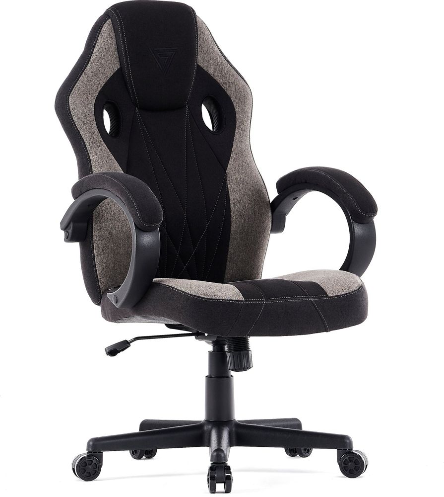 SENSE7 Prism Gaming Stuhl Stoff Schwarz-Grau - Ergonomischer Bürostuhl PC Schreibtischstuhl Zockerst FlowTech™ , HR-Schaum, HDF™-Gewebe