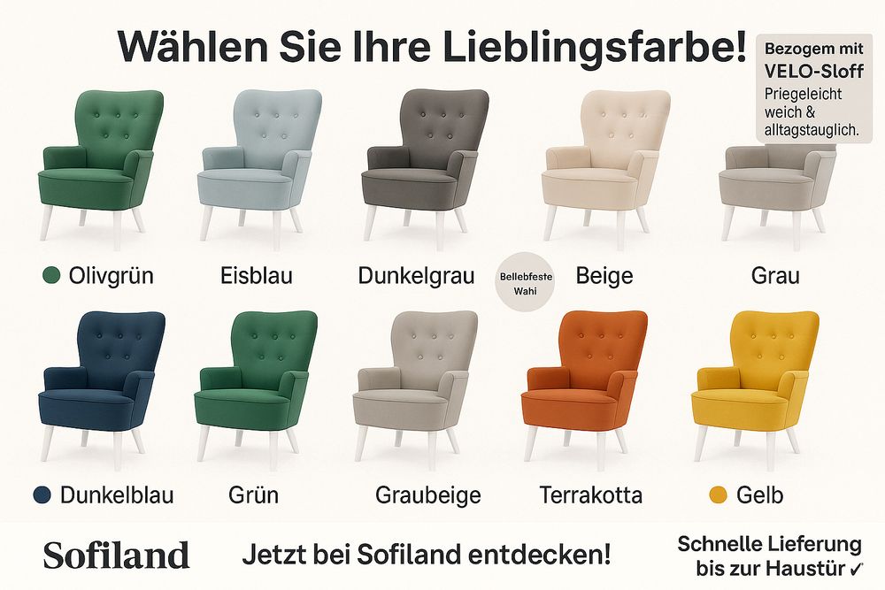 Velo Sessel 11 stilvolle Farben – für jedes Zuhause