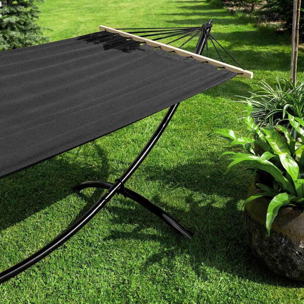di volio Hängematte mit Gestell Outdoor RIMINI - Komfort Hängeliege im edlen Design - Schwarz