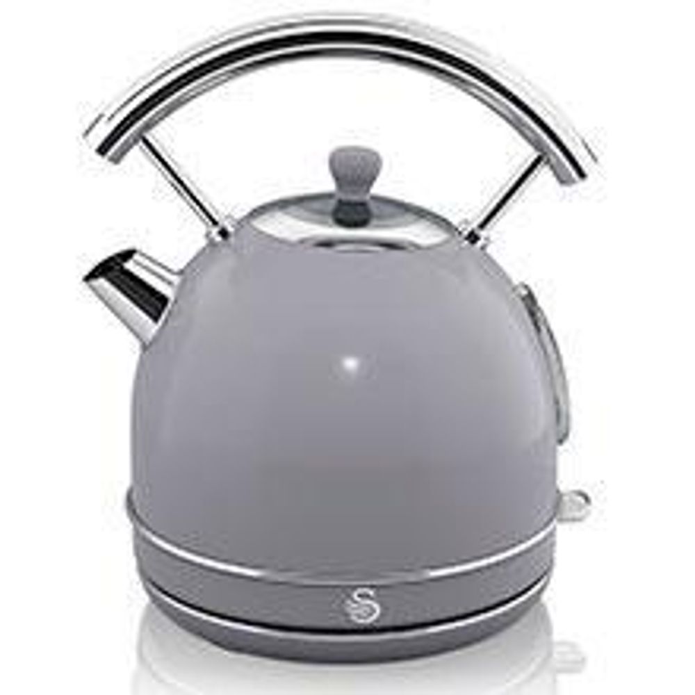 SWAN STP7050YELNEU Retro Set Frühstück, Wasserkocher 1,8L Kabellos, 2 Breitschlitz-Toaster, Vintage Gelb