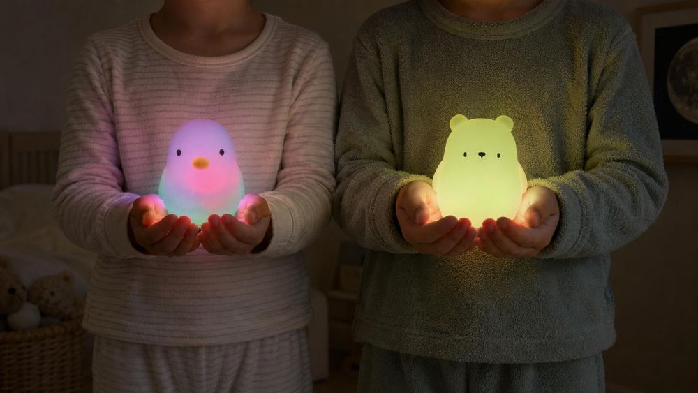 Alecto BC140BEAR – LED Nachtlicht Bär – Wiederaufladbares Nachtlicht für Babys und Kinder