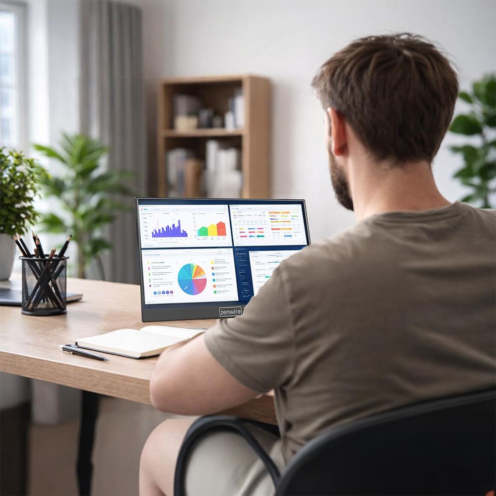 Przenośny Monitor USB-C Full HD 1920x1080 IPS HDR HDMI do Laptopa 15.6 cali  Zenwire AMG15