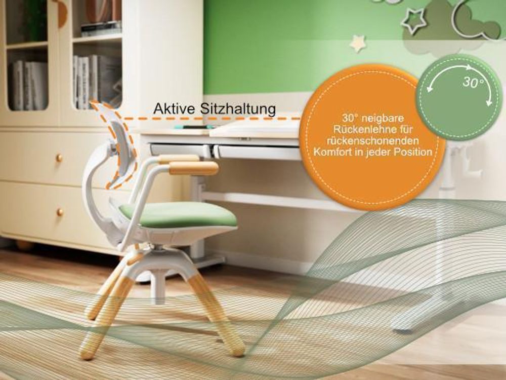 HOKO Kinderschreibtisch-Set 120x60 cm höhenverstellbar, mit neigbarer Tischplatte, vielseitig verstellbarer Kinderstuhl, Holzoptik/Rosa, CELIN & LAURA
