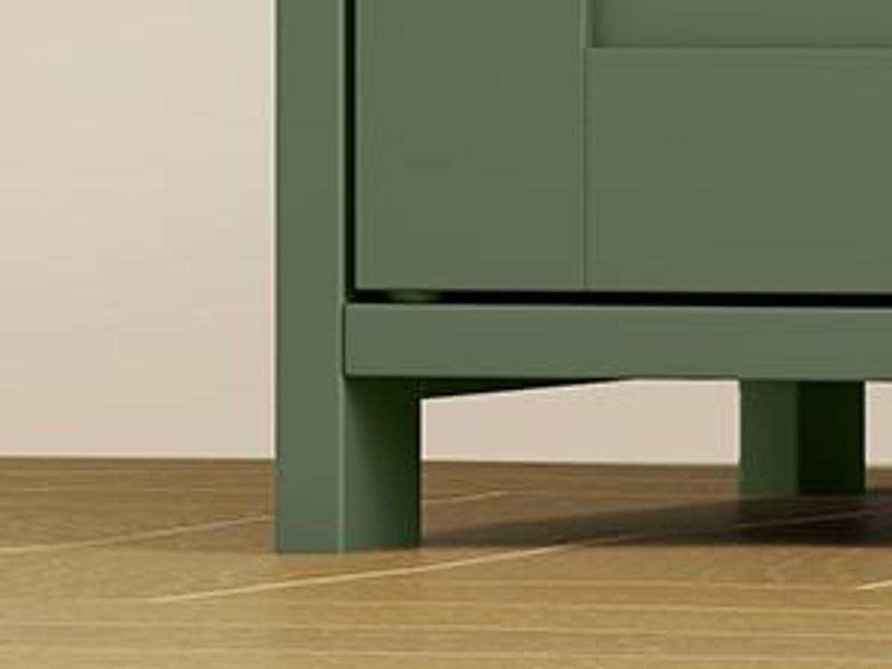 VASAGLE Badschrank mit 4 Türen, Badezimmerschrank mit höhenverstellbaren Einlegeböden, Shaker-Stil, grün