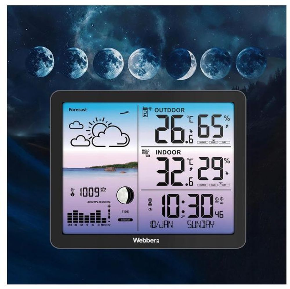 Stacja Meteorologiczna Webber Ws305C – Czujnik Bezprzewodowy, Barometr, Dcf,