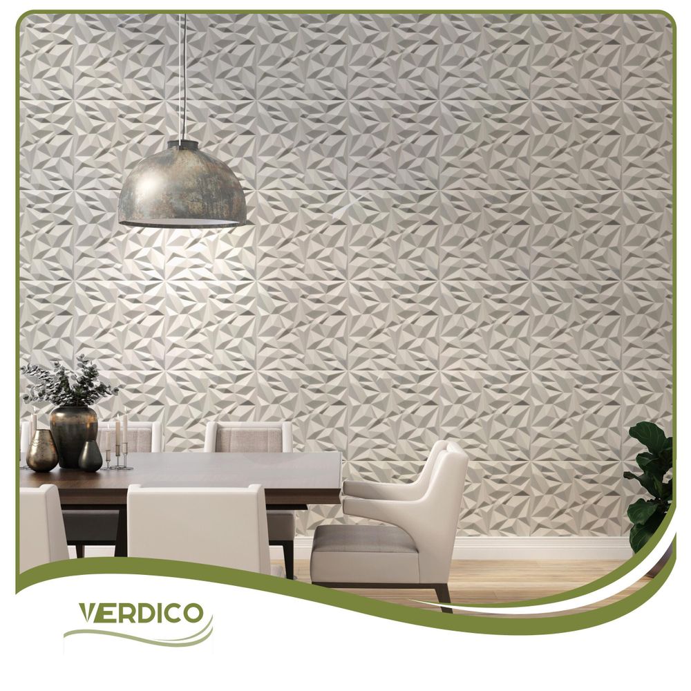 Verdico | 3D-Wandpaneele in Kaschmir | Dekorative Deckenpaneele aus Polystyrol | 50 cm x 50 cm | 8m2 / 32 Stück | Moderner geometrischer Stil