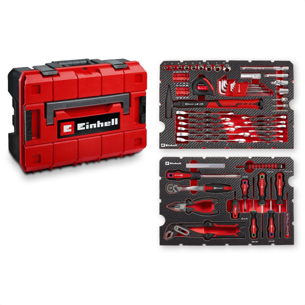 E-Case Werkzeugkoffer Universal, 80-teilig (schwarz/rot)