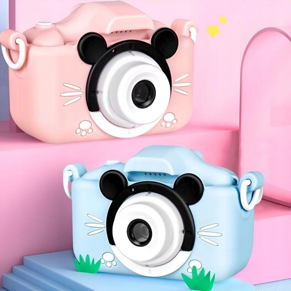 Digitale Fotokamera für Kinder, Spielzeugkamera mit Spielen + 32GB Karte