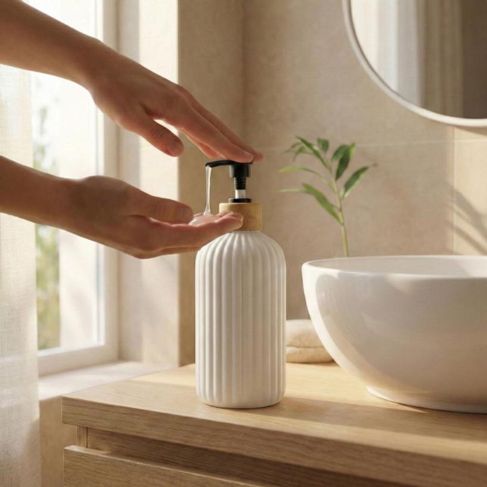 WELLHAUS Seifenspender/Shampooflasche 500ml, Weiß, Matt