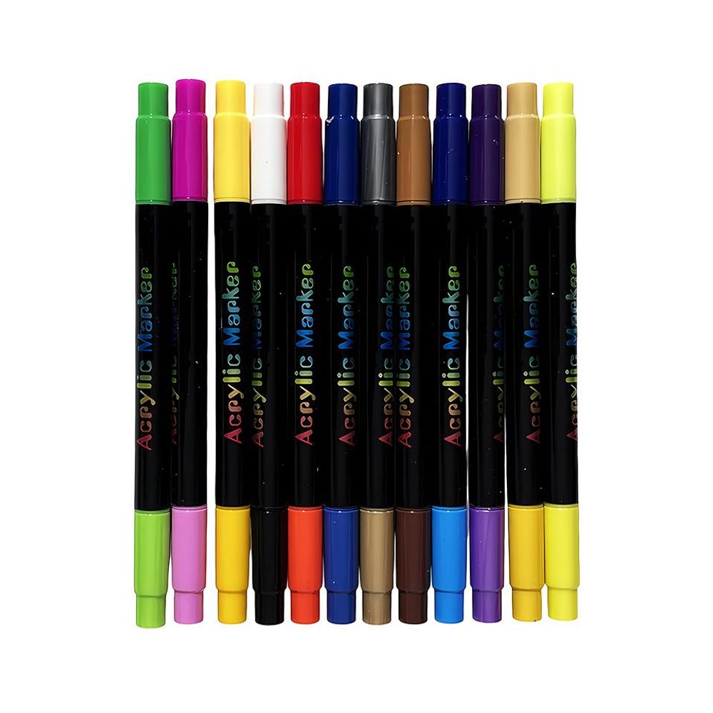 24 Farben Nageldesign-Stift-Set – 12 doppelseitige Nagellackstifte, Nagelkunst-Marker, schnell trocknend & wasserfest, professionelles Nagelwerkzeug